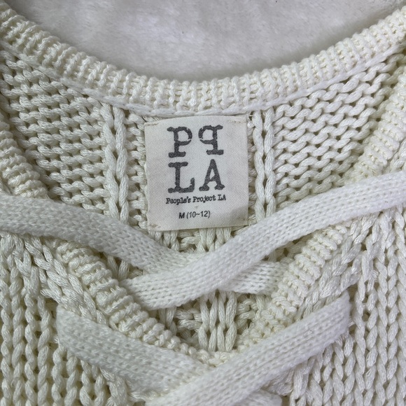 PPLA Kari Knit V-neck Drawstring Accent Poncho Sweater Sleeveless Size M/ 10-12 - Picture 5 of 11